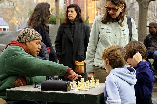 chess lesson at washington square park